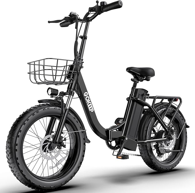 Electric Bike for Adults 20" Fat Tire,750W Motor 52V 13AH Removable Battery Max Range 35 Miles,28MPH,Folding EBike with Shimano 7 Speed and Adjustable Seat for Commute Mountain Snow