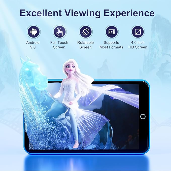 80GB MP3 Player with Bluetooth WiFi, 4" MP3 Players with Spotify, 2000mAh MP4 Player with Touch Screen, Android Music Player with Spotify Kids, Audible, Amazon Music, Play Store