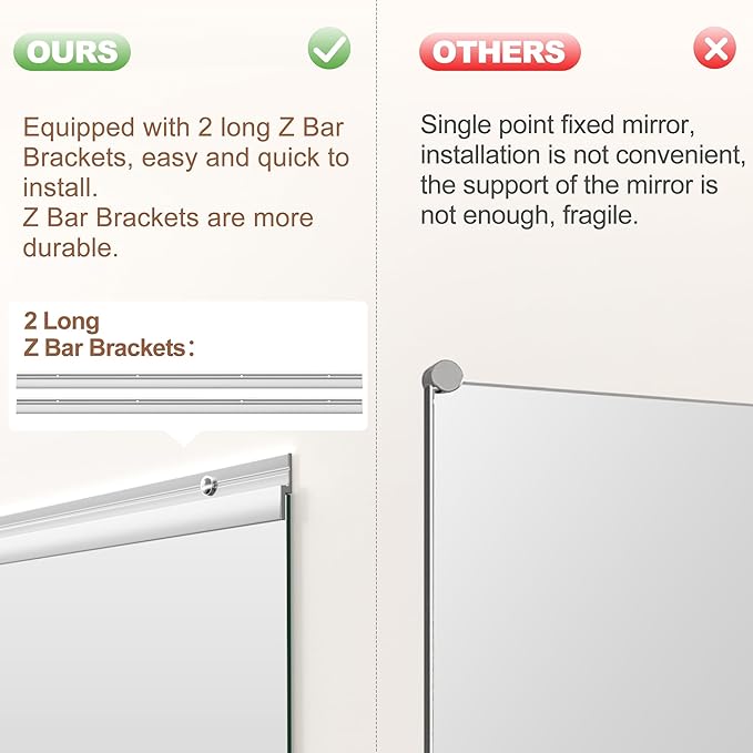 Hasipu Home Gym Mirror 95" L x 39" W - 2PCS Large Full Body Mirror for Yoga, Wall-Mounted Mirrors for Fitness, Garage, Dance Studio, 0.16in Tempered Glass Frameless