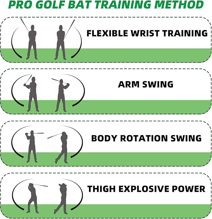 Golf Swing Trainer Pro Golf Bat Carbon Fiber Golf Swing Training Aid,Increase Club Head Speed,Golf Warm-Up Stick,Strength and Tempo Training Golf Accessories for Men Women