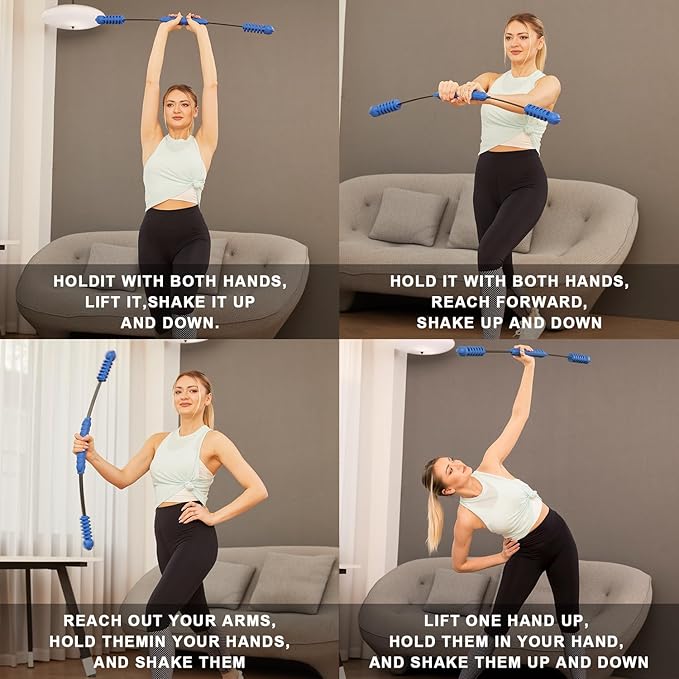 Fitness Bar for Workout,Elastic Exercise Bar, Vibration Weight Stick,Body Physical Therapy,Core Strength Training,Arm Shoulder Stretch At Home Gym.