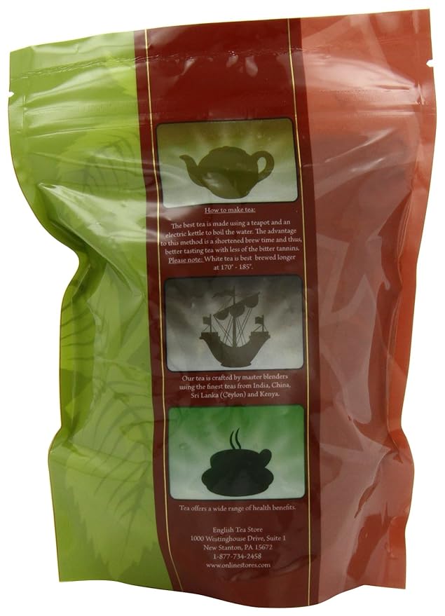 English Tea Store - Lemon Green Tea | Loose Leaf Pouch 4oz | With Lemon Peel and Flower Petals | Low Caffeine | Vegan and Kosher | Enjoy Hot or Iced | High Antioxidant Green Tea Blend