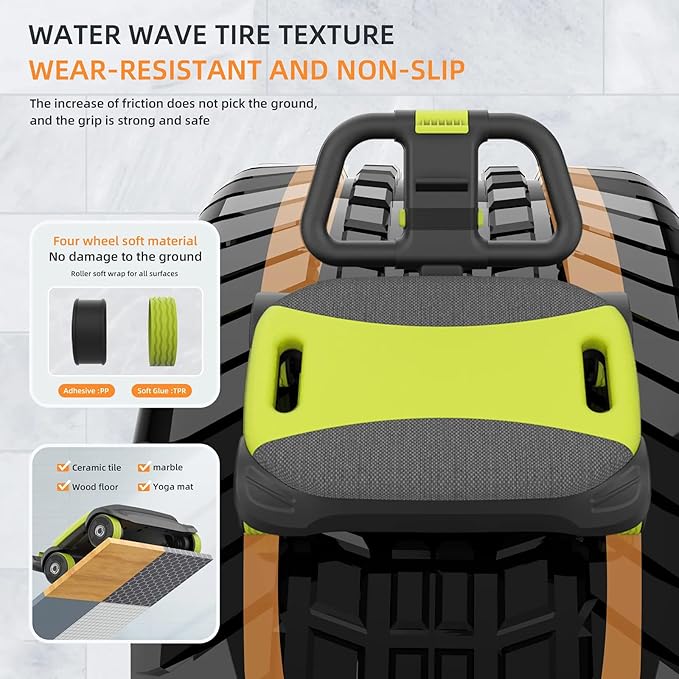 FIAMERMOR 2025 AB Roller Wheel - 4 wheel elbow support abdominal wheel automatic rebound abdominal fat burning weight loss core training equipment home/gym