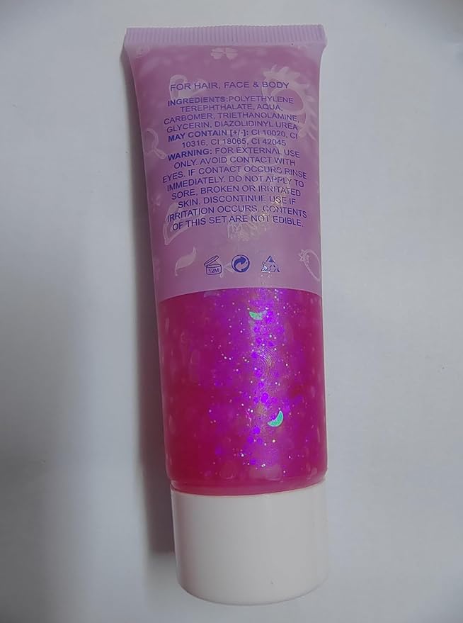 Go Ho Hot Pink Face Body Glitter Gel,Singer Concerts Hot Pink Face Paint Makeup,Holographic Chunky Sequins Glitters for Eye Lip Hair Nails,Festival Rave Accessories,52g