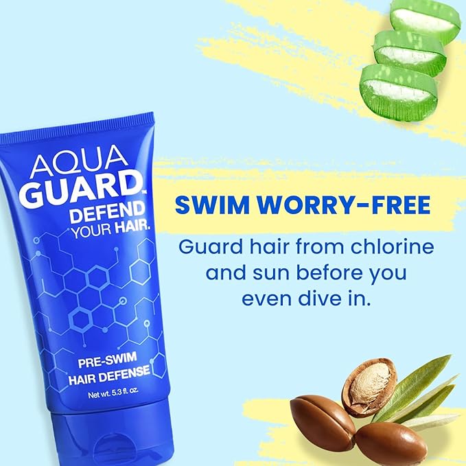 AQUA GUARD Swimmers Essential Hair Protection Bundle | Prevents Chlorine Damage + Softens Hair While Swimming | Color Safe, Leaves Hair Smelling Great | Made in California