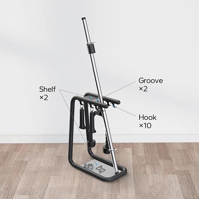 Gym Accessories Organizer, Home Gym Accessories Hanger, 10 Metal Hooks Heavy-Duty Gym Accessory Storage for Home Exercise and Fitness Gear