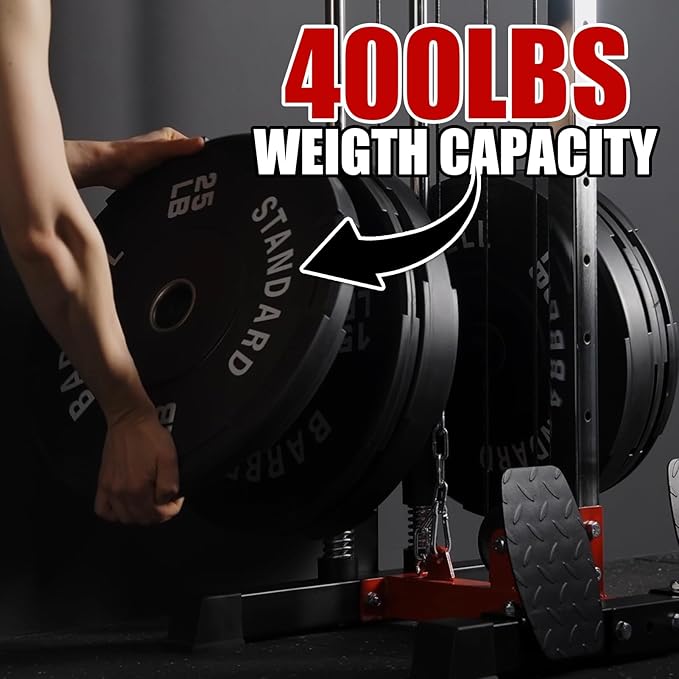 ER KANG Wall Mount Cable Station, Cable Crossover Machine with 18 Positions Dual Pulley System for Home Gym Fitness Equipment