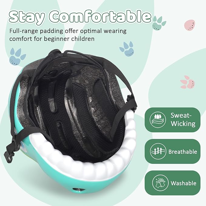 Dinosaur Bike Helmet for 1-3-5-8 Toddler Baby Kids, Lightweight Bicycle Helmet for Cycling Skateboard Roller Skate & Multi-Sports,2 Sizes for Boys and Girls