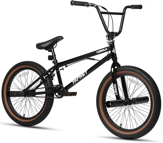 Freestyle BMX Bike, 20 Inch Yaphet Bicycle for Teen Beginner and Adult Riders, Bike with Hi-Ten Steel Frame, Multiple Colors
