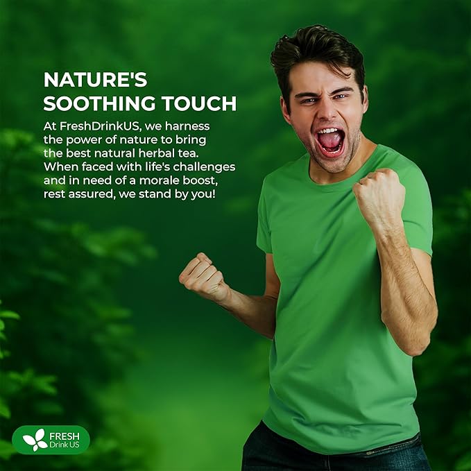 FreshDrinkUS, 24 Packs of Premium Herbal Kidney Support Tea – Ginseng Six Treasure Blend, 9 Powerful Ingredients, 10g/Bag – Men's Wellness Tea with Ginseng and Five Treasure Aid Root.