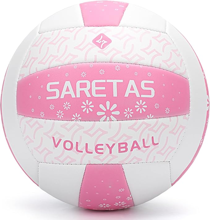 Beach/Water/Sand Volleyballs, Outdoor/Indoor Official Size, Soft Touch Volleyball for Beginners, Cute Volley Ball for Girls/Kids/Youth, Ideal Gifts with Pump for Backyard, Pool, Middle School