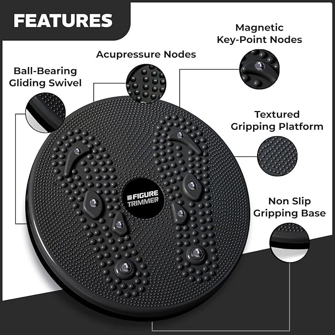Core Abs Twister Board - Waist Sculptor Twister Board for Core & Ab Exercise - Waist Twisting Disc, Dizzy Disc Twist Board for Slimming Workout with 8 Magnets Reflexology