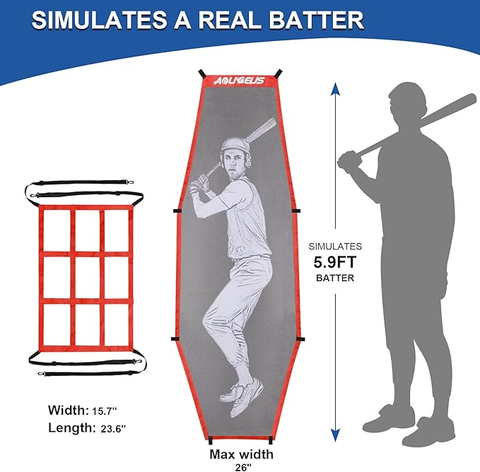 7'X7' Baseball Softball Practice Net,Pitching Net,Batting Net,with Baseball Tee,Bonus Strike Zone and Bow Frame,for Hitting,Pitching, Catching