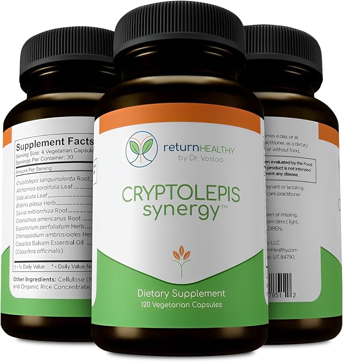 Cryptolepis Synergy, Immune Support Vitamins, Immune System Booster for Adults, Liver, Lymphatic, & Immune Support Supplement, Supports Lyme & Natural Parasite Defense, 120 Capsules