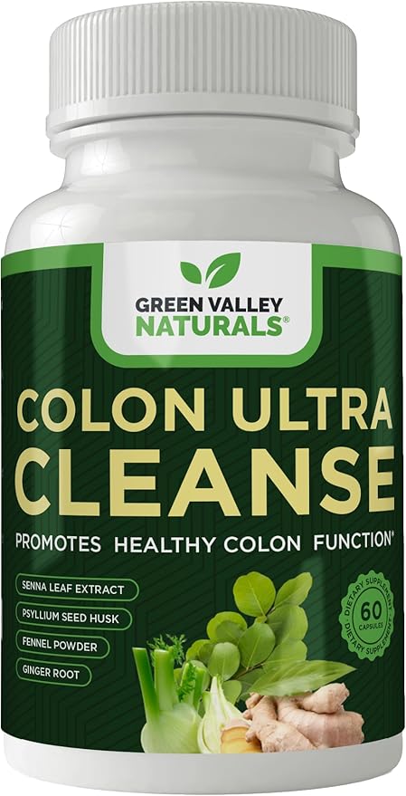 Colon Cleanse - Natural Solution to Colon Health - Natural Laxative - Constipation Relief - Gut Detox - Probiotics - Starts Working in 24 Hours - Supports Natural Bowel Rhythms (1 Bottle, 60 Count)