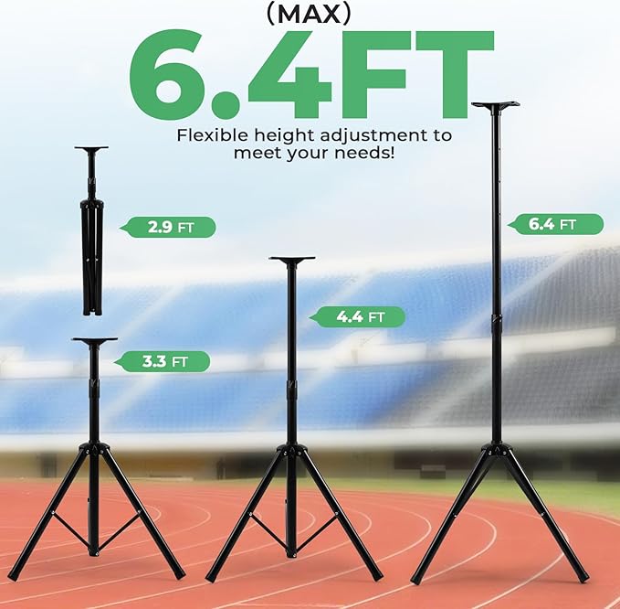 6.4FT High LED Large Timer Race Clock with Tripod Cordless Countdown/up Clock Stopwatch with IR Remote Control for Sports Race, Running Events, Marathon