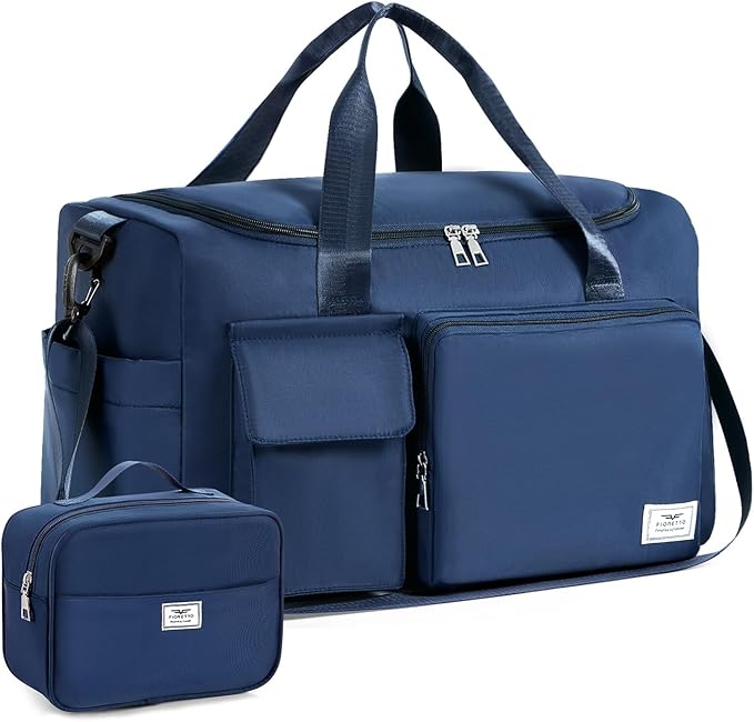 FIORETTO Women's Gym Duffle Bag with Shoes Compartment, 37L Capacity, Ideal for Travel, Gym, Sports, Duffel, Weekender