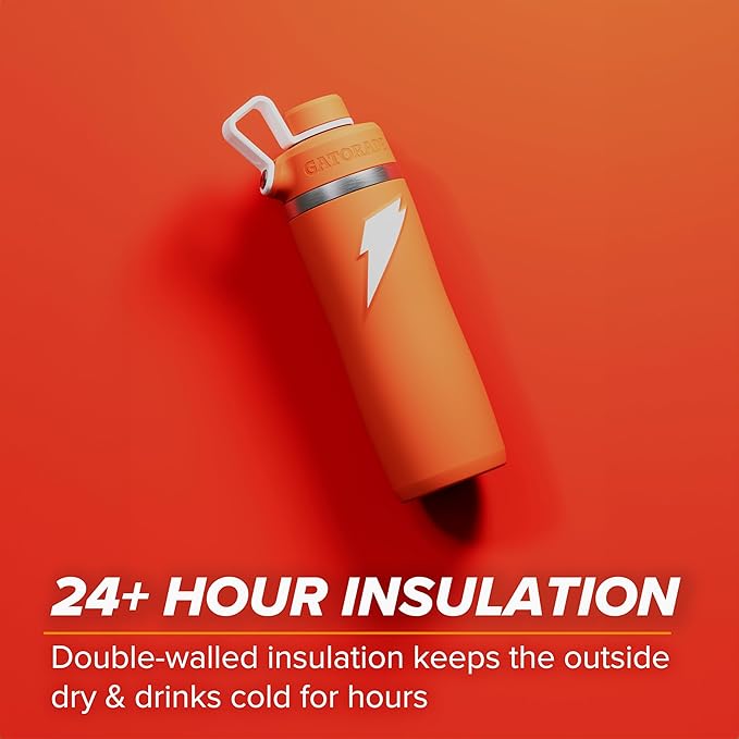 Gatorade 'Overtime' 22oz Stainless Steel Water Bottle, Twist Cap, Pink