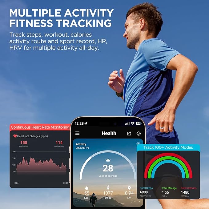 Fitness Tracker with Sleep Tracking, Smart Ring for Women Men, Activity Trackers Fitness Ring with 24/7 Heart Rate Monitor,Step Counter,Calorie Pedometer,No Subscription,for iOS Android(Rose Gold,#11)