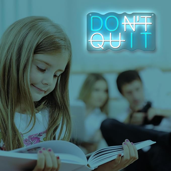 Do It Don't Quit Neon Sign USB Powered with Dimmable Switch for Wall Background Decor Room Decoration Inspirational Wall Art Office Bar Gym Parties Events Birthday Party 16.5x9 in