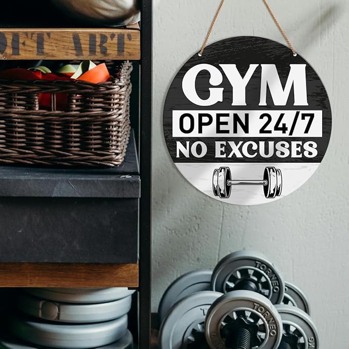HSNBT Gym Signs Wall Decor, Home Gym Motivational Wall Decor Gym Hanging Signs Decorations for Fitness Workout Room Gift for Woman Man Gym Enthusiast