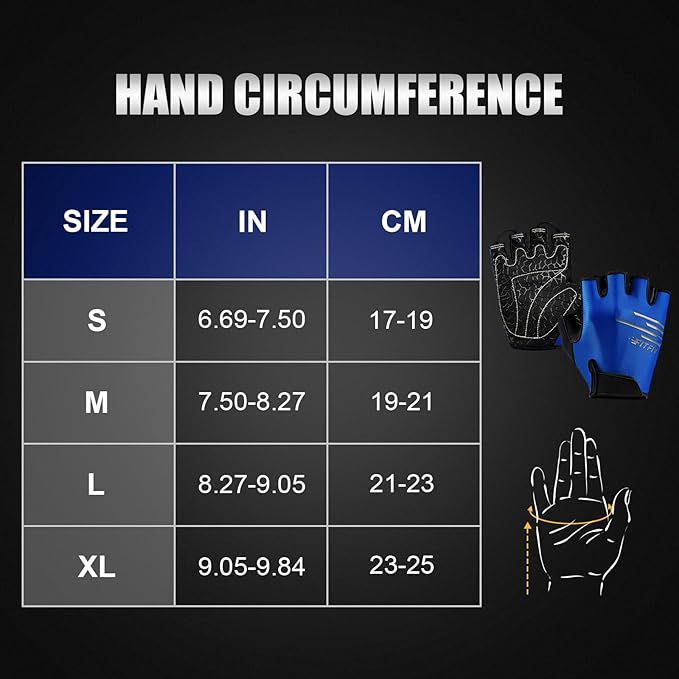 Cycling Gloves Bike Gloves for Men/Women Half Finger Biking Gloves Exercise Workout Gloves Suitable for Outdoor Sports, Gym, Weight Lifting, Rowing and Motorcycle