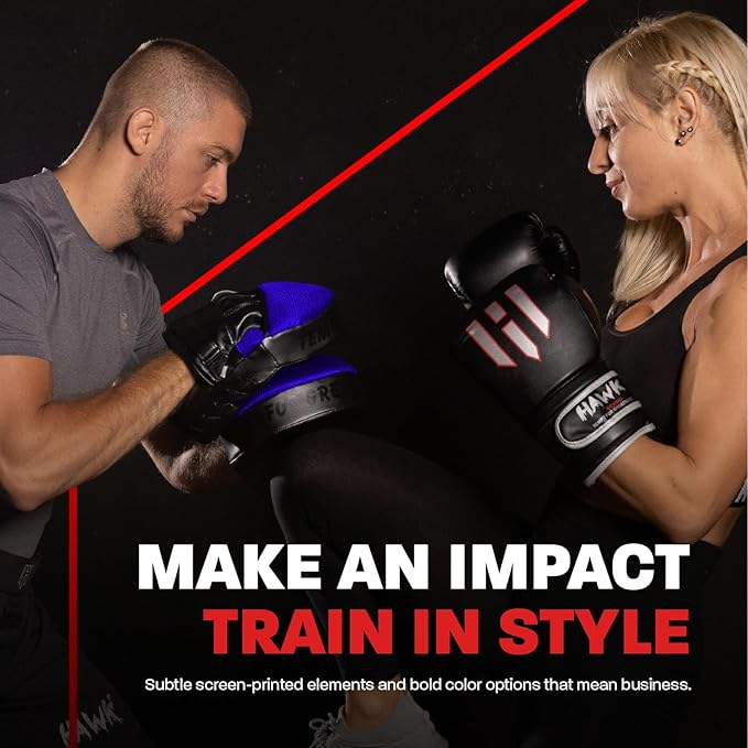 Hawk Sports Punching Mitts for Men, Women, & Kids, Leather Focus Mitts for Martial Arts & Boxing Training, Curved Punch Mitts for Karate, Kickboxing, Krav MAGA, Muay Thai & Taekwondo
