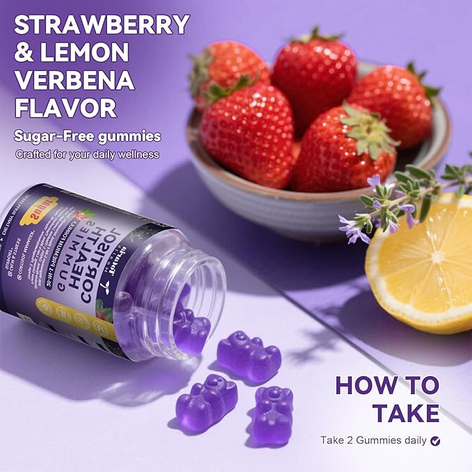 Cortisol Supplements for Women & Men 20-in-1 Cortisol Gummies with Ashwagandha Rhodiola Rosea Magnesium Phosphatidylserine Calm Focus Mood Support Healthy Cortisol Levels 30 Day Supply