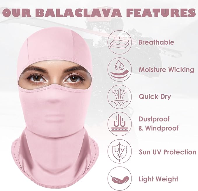 Achiou Balaclava Face Mask, Ski Mask for Men Women Football, Lightweight Sheisty, Ninja Shiesty Sun Hood UV Protector Cycling