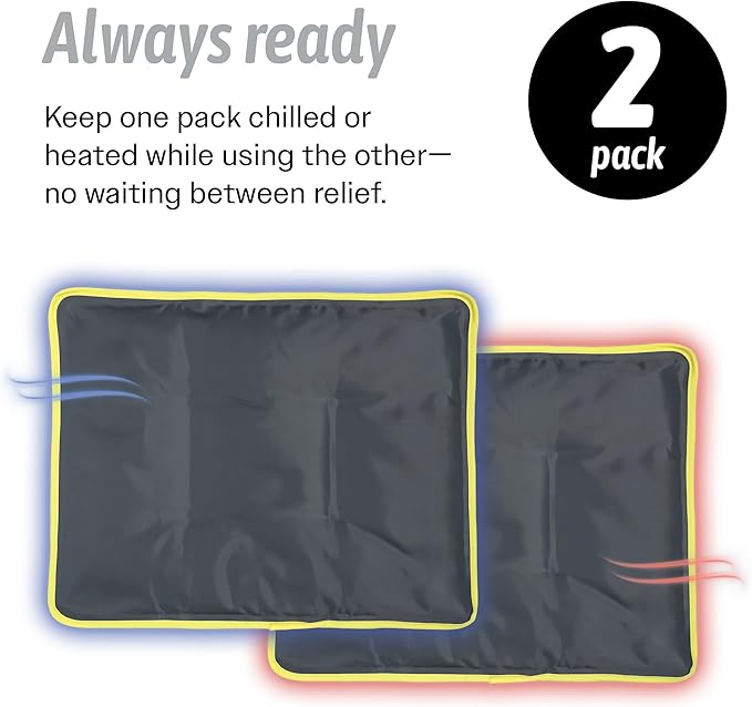 Hot & Cold Reusable Gel Packs (Medium, 2 Pack) Flexible Soft Compress - Ice & Heat Therapy for Injuries, Back, Shoulder, Hip, Knee, Joint Pain, Swelling, Bruises, Post Surgery - Sport Temp