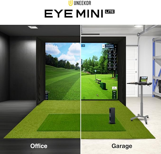 Eye MINI LITE Indoor Golf Launch Monitor & Simulator 19 Precision Metrics, Near-Zero Latency, Works with GSPro, TGC19, E6, AI Trainer Compatible, Easy Setup, PC/Laptop Required