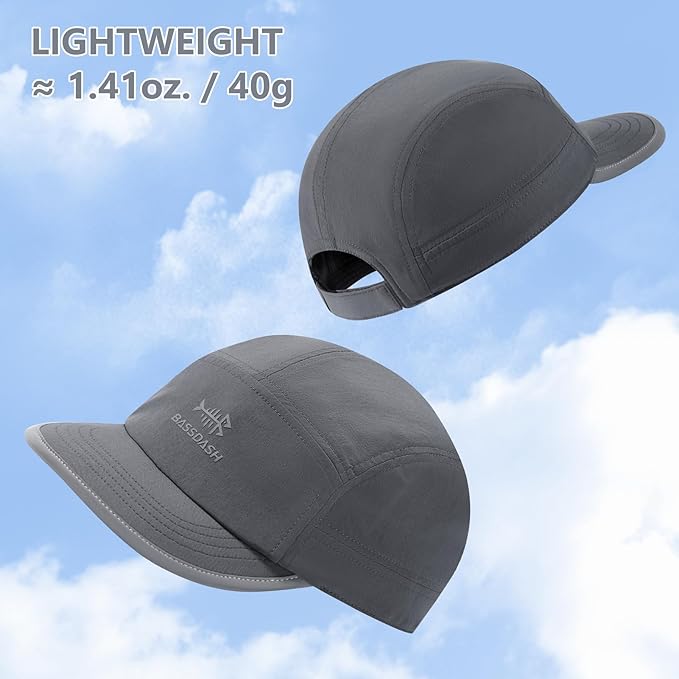 BASSDASH Ultralight UPF 50+ Soft Baseball Caps Unstructured Quick Dry Folding Hat Adjustable for Men Woman Outdoor Activities