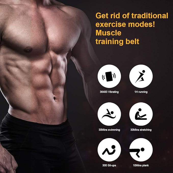 EMS Muscle Stimulator Muscle Toning Training Belt, Muscle Toner Waist Trimmer Equipment for Men Women, Abs Fitness Belt Workout Rechargeable Abs Muscle Training Gear