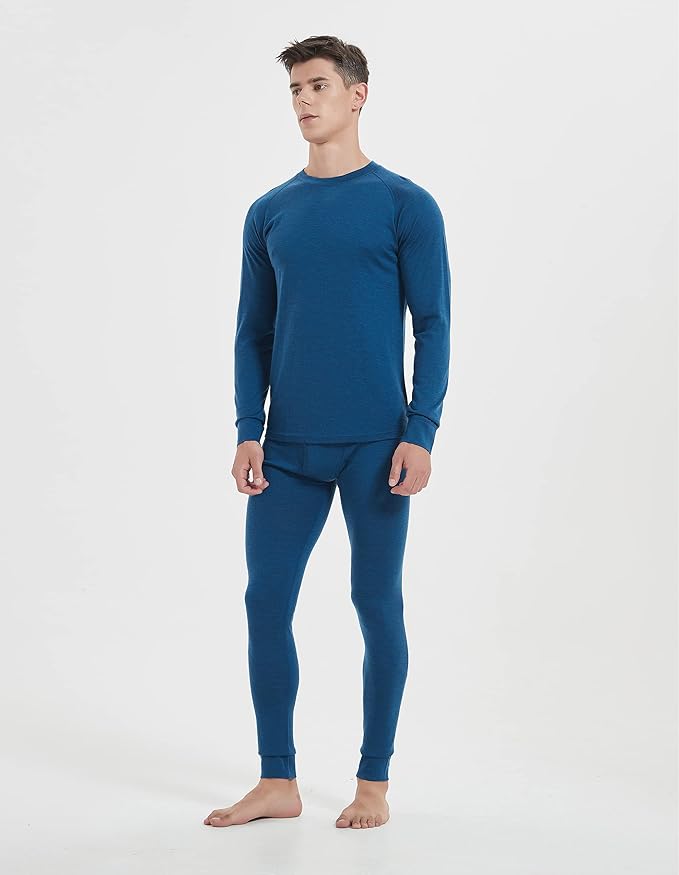 Iguana Mens 100% Merino Wool Base Layer Sets for Ski Lightweight Thermal Underwear