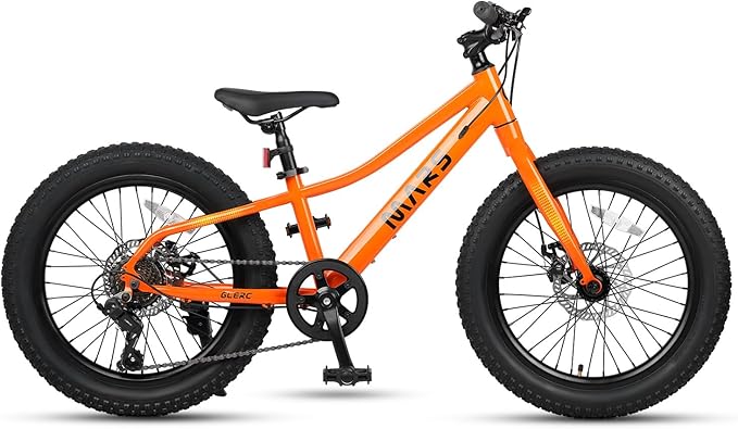 Glerc Mars Kids Mountain Bike, 20 24 Inch Fat Tire Bike for Teen Ages 6-14 Year Old, Bicycle with 2.8-Inch Wide Tires and 6 Speed Drivetrain, Multiple Colors