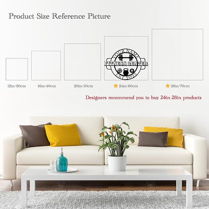 Customized Metal Gym Name Sign, Personalized Sports Room Wall Art,Metal Gym Sign,Unique Fitness Wall Sign, Gym Lovers Unique Gift, Gym Wall Art,Training Center Sign (Style-12)