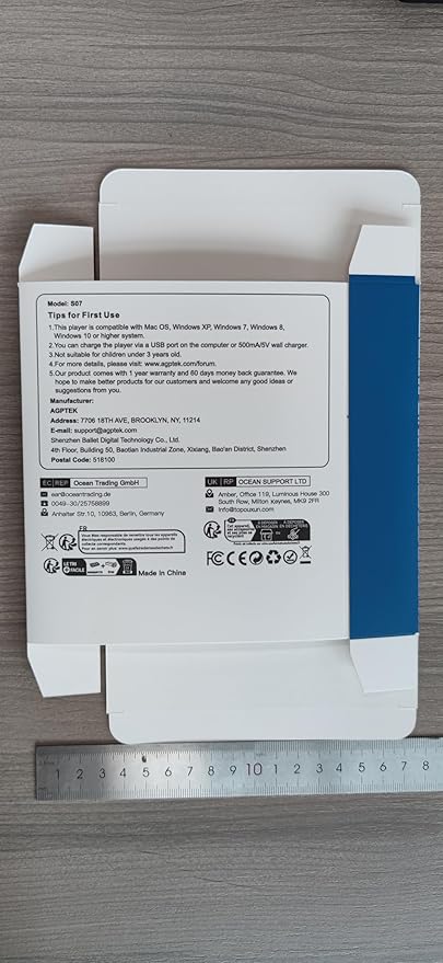 AGPTEK IPX8 Waterproof Mp3 Player with Screen, Multi-Functional Clip Music Player with Waterproof Headphones for Surfing Swimming Water Sports