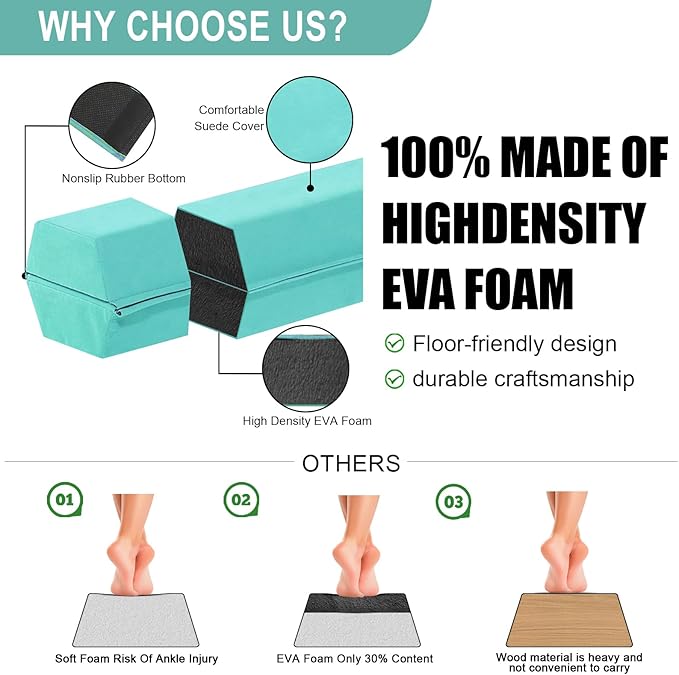 AWSUM Foldable Balance Beam for Kids, 6ft/8ft/9ft/10ft Anti-Slip Gymnastics Equipment, Suede Cover, Toddler to Teen, for Home Training School