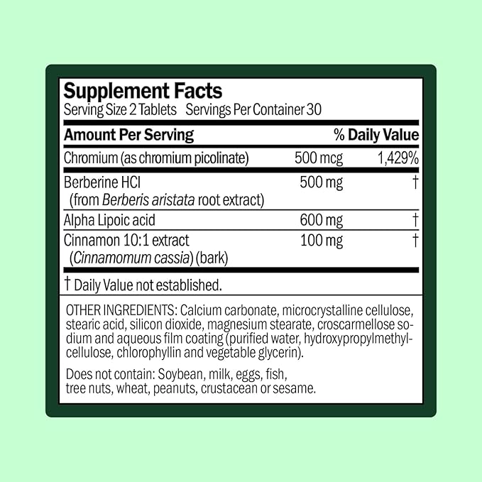 Glucose Metabolism & Wellness Supplement with Berberine | Supports Energy Balance & Healthy Weight | Natural Metabolic Health Formula – 60 Tablets