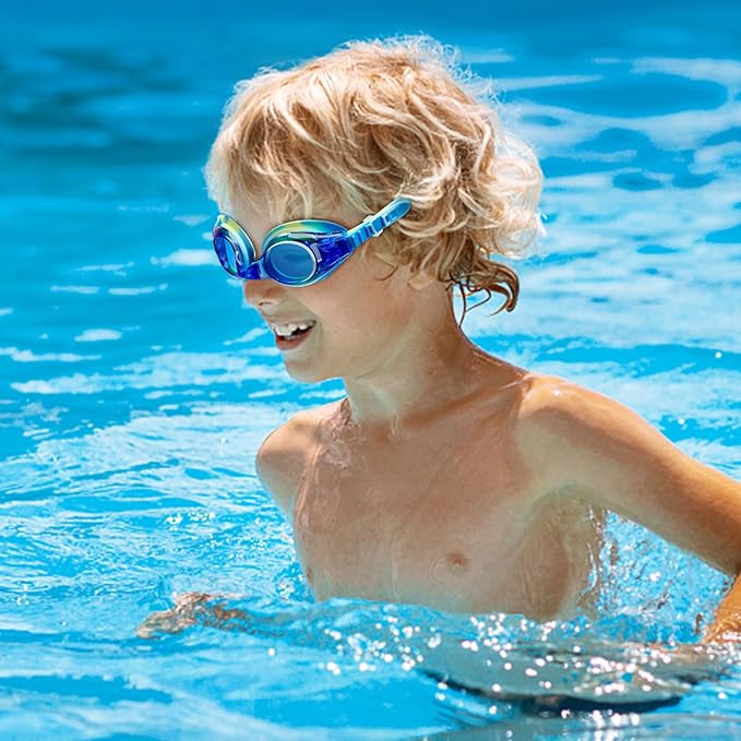 Aegend 2 Pack Kids Goggles, Swimming Goggles for Kids Age 4-16 Boys and Girls Youth, Anti-Fog Waterproof Anti-UV Pool Goggles