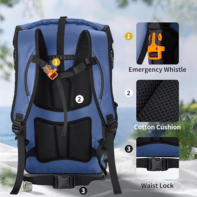 Dry Bags Waterproof Backpack for Women Men Travel Dry Bag Backpack Warterproof Bag for Kayaking Beach Boating 30L/40L