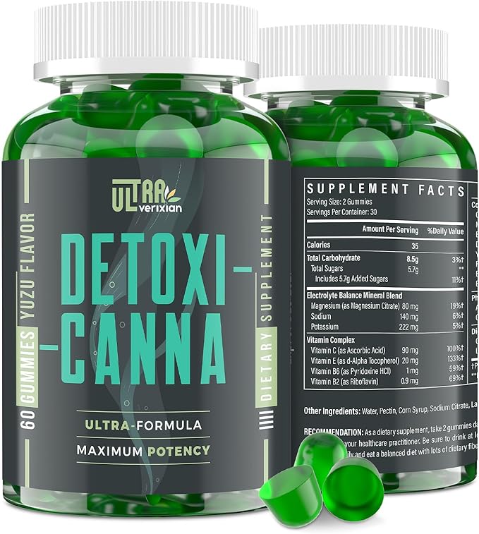 Detox Cleanse Gummies - Liver, Gut, Kidney Cleanse Detox & Repair, Rapid & Effective Full Body Cleanse Best for Women and Men with Milk Thistle - Natural Plant-Based Detox Supplement, 60 Gummies