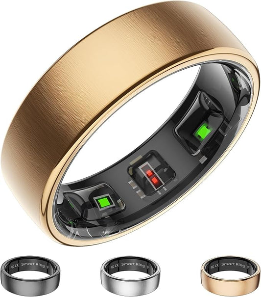 Fitness Tracker with Sleep Tracking, Smart Ring for Women Men, Activity Trackers Fitness Ring with 24/7 Heart Rate Monitor, Step Counter,Calorie Pedometer,No Subscription,for iOS Android(Rose Gold,#8)