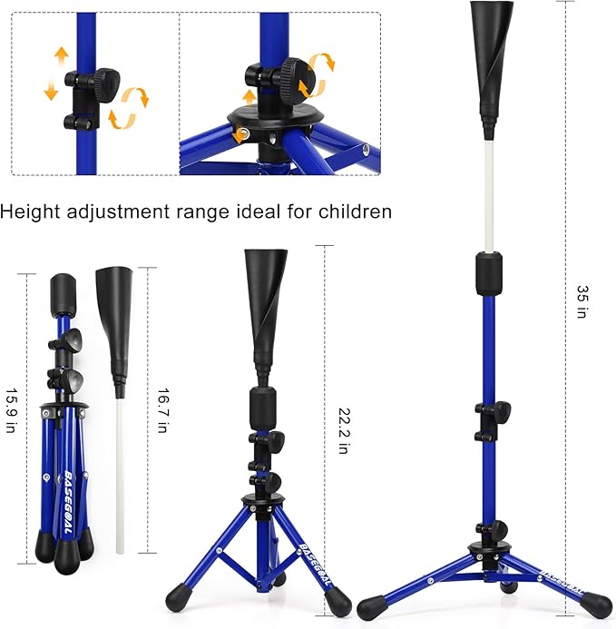 Baseball Tee for Kids,Batting Tee,Softball Tee,Youth Hitting Tee,Teeball Tee,Travel Tee,Easy Adjustable Height