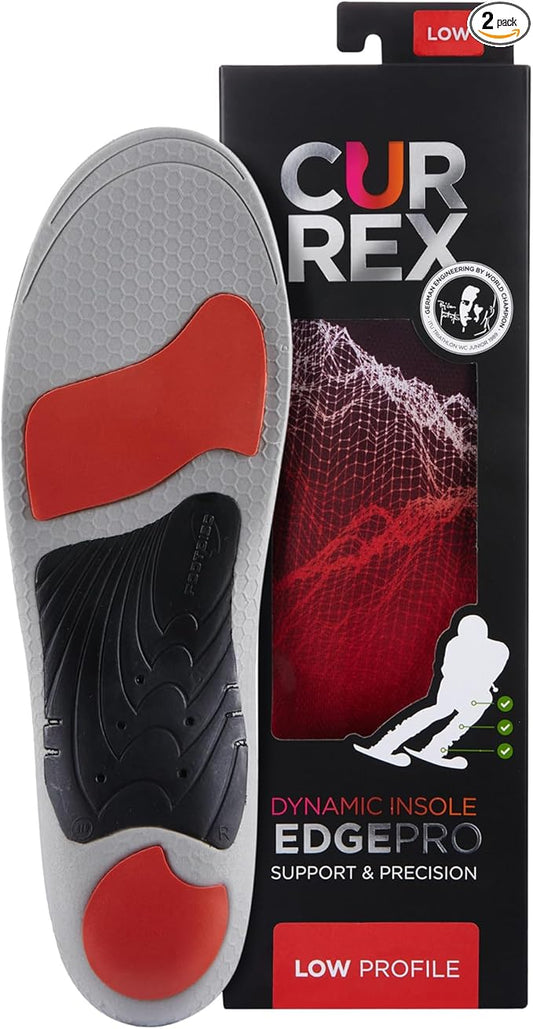 CURREX EdgePro Thermo Regulating Ski Boot Insoles for Snowboarding, Skiing, & Winter Sports ??Ski Boot Inserts with Shock Absorbing Cushioning ??for Men & Women ??High Arch, Medium