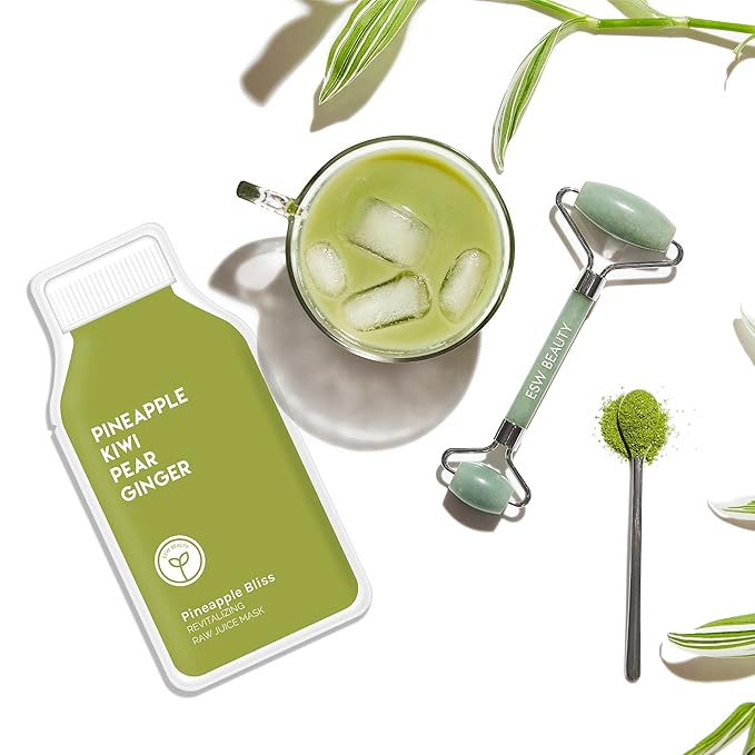 ESW Beauty Pineapple Bliss - Revitalizing Raw Juice Face Mask - Revitalizing with Pineapple, Kiwi, Ginger & Pear for Dull, Uneven Skin - Enhances Radiance & Smoothness