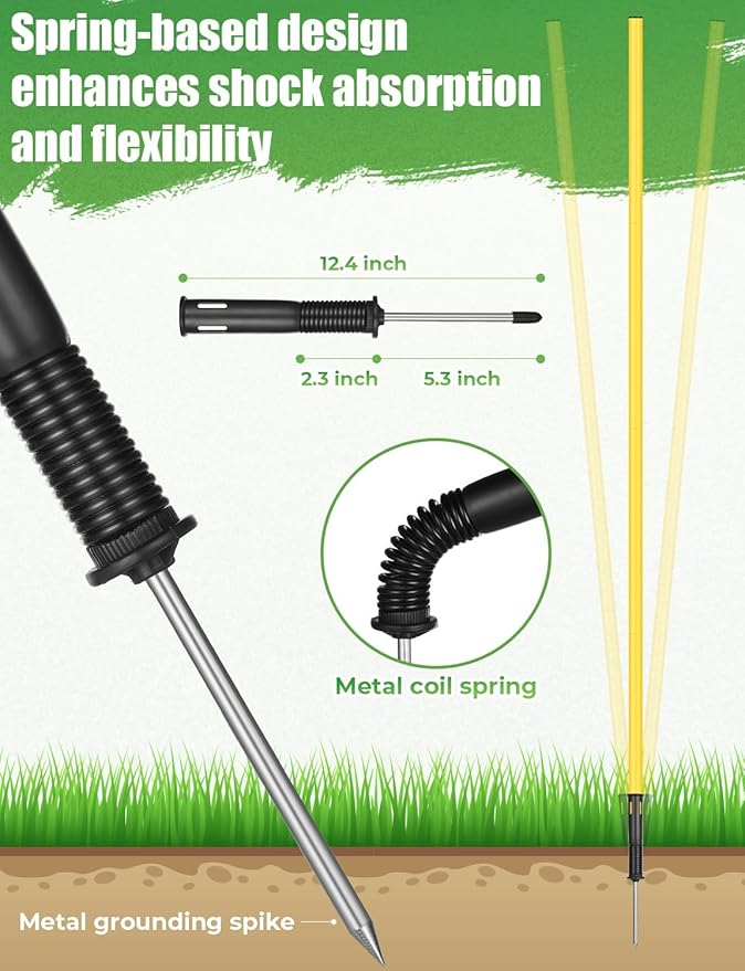 GHB Soccer Agility Training Equipment, 6 Agility Poles, 20ft Speed Ladder, 12 Disc Cones, Resistance Parachute, Jump Rope, 5 Resistance Bands, Soccer Training Poles for Speed Agility Training