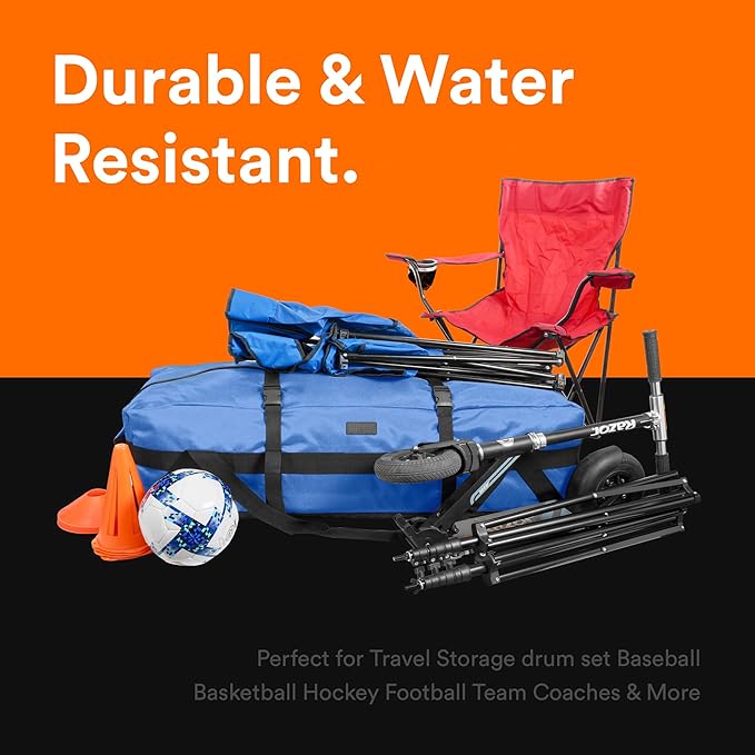 Fitdom 106L 45" Heavy Duty Extra Large Duffle with Upgrade Zipper, Durable & Water Resistant. Perfect as Camping Travel Storage Tent Storage Sports Equipment Bag For Coaches & More