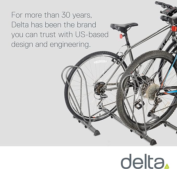 Delta Cycle Single Bike Stand Floor, Tool-Free Adjustable Bike Floor Stand for Mountain, Fat Tire, Road Bikes, Freestanding Bike Stand For Garage Parking