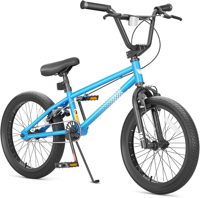 67i Boys BMX Bike 18/20 Inch Ages 8-12 Kids Bicycle with Front Rear U Brake Adjustable Seat Iron Fork 2.09" Wide Tires